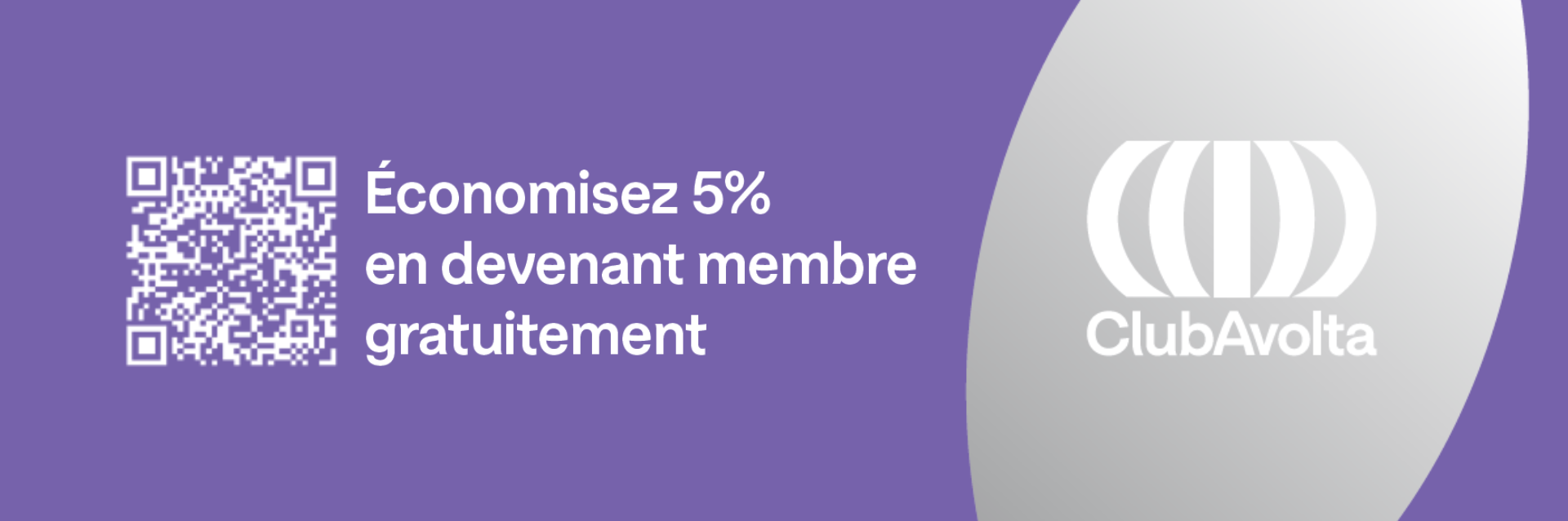 Économisez 5 % ! Offre Club Avolta : économisez 5% sur vos achats dans vos restaurants et boutiques Autogrill participants en devenant membre gratuitement. Visuel avec logo officiel Club Avolta et QR code d'inscription immédiate.